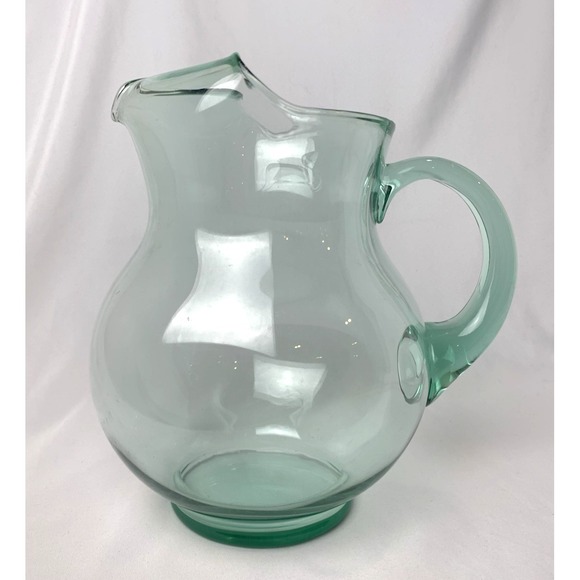 Unmarked Other - Mexican Green Glass Pitcher Rare Large Vintage Margarita
